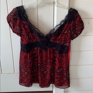 Sexy black & red blouse